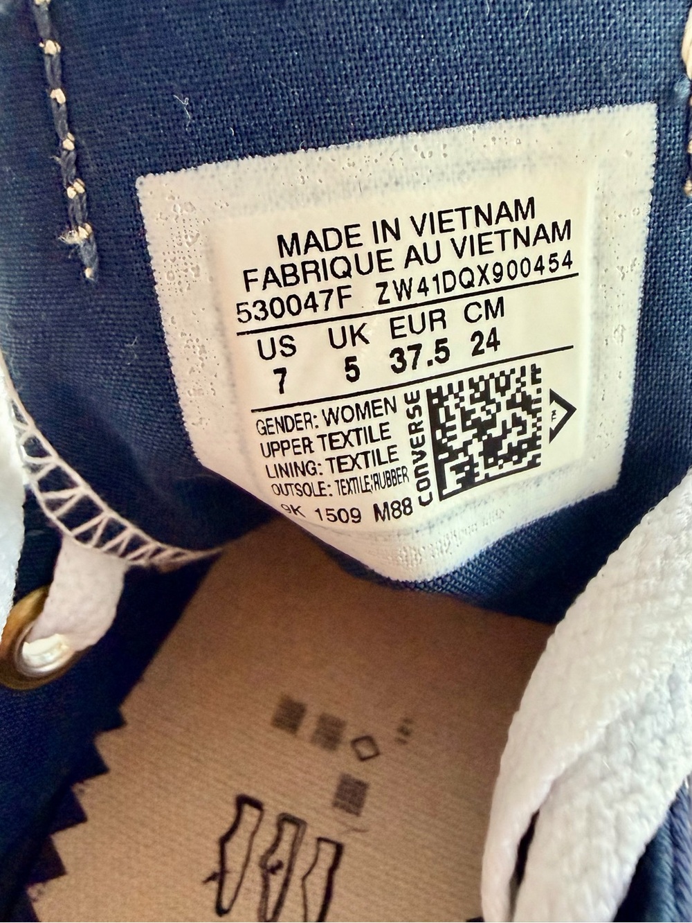 Brand new Converse Navy and White Polka Dot Low Top Sneakers - Picture 7 of 7